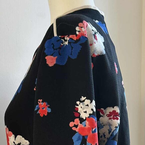 Vince Camuto Chic Black Floral Crepe Lined Bomber Jacket with Zip – US S - Picture 5 of 10